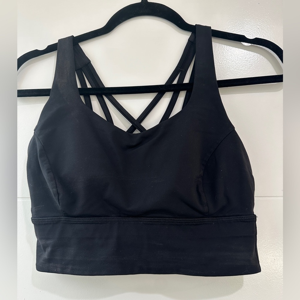 Lululemon Free To Be Longline Bra Black Strappy Back Sports Bra | Size 6 - Picture 8 of 10